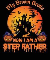 Stiefvater-T-Shirt-Design für Halloween vektor