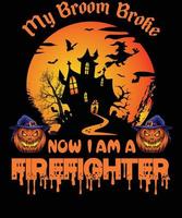 brandman t-shirt design för halloween vektor