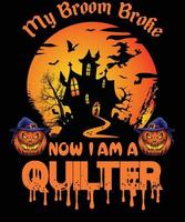quiltare t-shirt design för halloween vektor