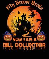 Bill Collector T-Shirt-Design für Halloween vektor