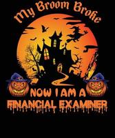 Finanzprüfer-T-Shirt-Design für Halloween vektor