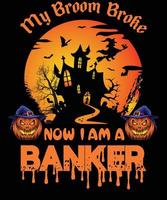 bankman t-shirt design för halloween vektor