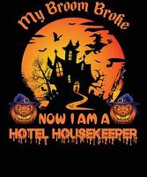 Hotelhaushälter-T-Shirt-Design für Halloween vektor