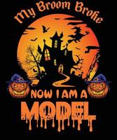 Modell-T-Shirt-Design für Halloween vektor