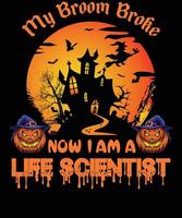 Biowissenschaftler-T-Shirt-Design für Halloween vektor