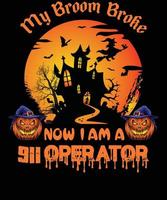 911-Betreiber-T-Shirt-Design für Halloween vektor