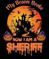 sheriff t-shirt design för halloween vektor
