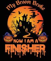 Finisher-T-Shirt-Design für Halloween vektor