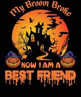 bester freund t-shirt design für halloween vektor