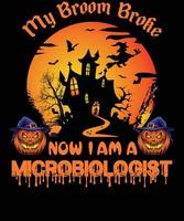 mikrobiolog t-shirt design för halloween vektor