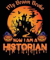 historiker t-shirt design för halloween vektor