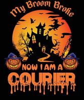 Kurier-T-Shirt-Design für Halloween vektor