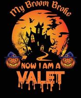 Valet-T-Shirt-Design für Halloween vektor