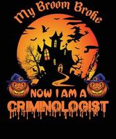 Kriminologe-T-Shirt-Design für Halloween vektor