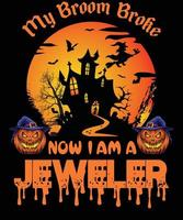 juvelerare t-shirt design för halloween vektor