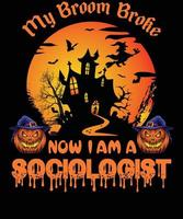 sociolog t-shirt design för halloween vektor