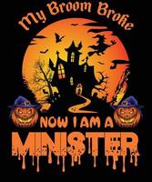 Minister-T-Shirt-Design für Halloween vektor