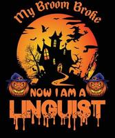 Linguisten-T-Shirt-Design für Halloween vektor