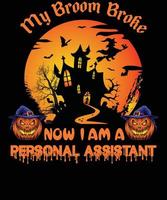 personlig assistent t-shirt design för halloween vektor