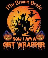 Geschenkpapier-T-Shirt-Design für Halloween vektor