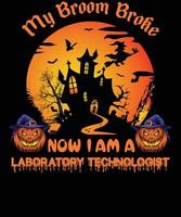 laboratorium teknolog t-shirt design för halloween vektor
