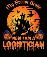 logistiker t-shirt design för halloween vektor