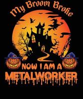 Metallarbeiter-T-Shirt-Design für Halloween vektor