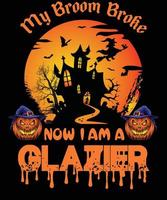 glasmästare t-shirt design för halloween vektor