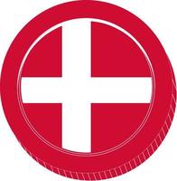 dänische Flagge Vektor handgezeichnet, dänische Krone Vektor handgezeichnet