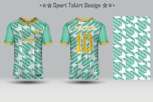 Fußballsport Jersey Mockup abstraktes geometrisches Muster T-Shirt Design vektor