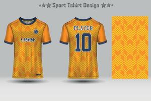 Fußballsport Jersey Mockup abstraktes geometrisches Muster T-Shirt Design vektor