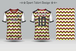 Fußballsport Jersey Mockup abstraktes geometrisches Muster T-Shirt Design vektor