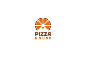 platt pizza hus logotyp design vektor illustration aning