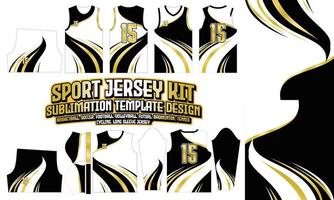 goldenes Sport-Trikot-Druckdesign-Muster Sublimation Fußball Fußball Badminton vektor