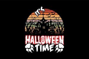 Es ist Halloween-Zeit, Halloween-T-Shirt-Design vektor