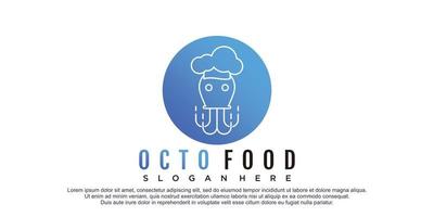 bläckfisk logotyp med kreativ design för mat företag vektor