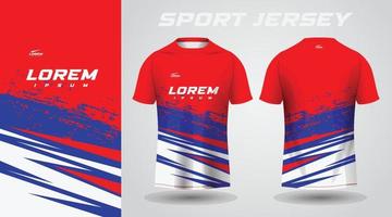 röd blå skjorta sport jersey design vektor