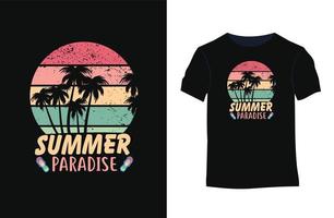 sommerliches t-shirt-design mit silhouetten, typografie, druck, vektorillustration vektor