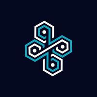 Blockchain geometrisches modernes Logo vektor