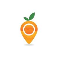 frukt orange stift plats modern logotyp vektor