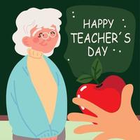 Lycklig lärare dag hälsning vektor