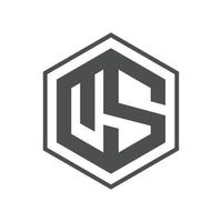 Sechseck US-Buchstabe Sechseck-Vektor-Logo-Konzept-Illustration. sechseckiges geometrisches polygonales Logo vektor