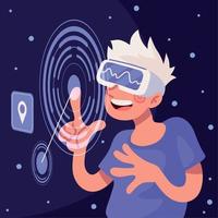 teenager tragen vr spielen in metaverse vektor