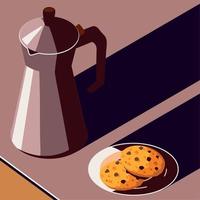 Kaffeekanne und Kekse vektor