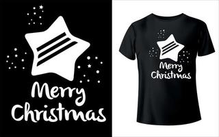 Weihnachts-T-Shirt-Design mit Startvektor vektor