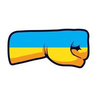 Hand mit ukrainischer Flagge vektor