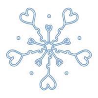 Fantasieblaue Schneeflockenvektorillustration lokalisiert auf weißem Hintergrund vektor