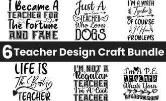 Lehrer-Handwerk-Design-Bundle-Schriftzug vektor