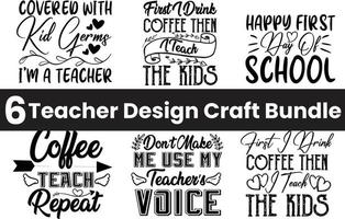 Lehrer-Handwerk-Design-Bundle-Schriftzug vektor