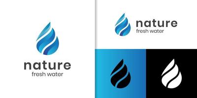 färsk vatten släppa modern logotyp vektor mall, natur element regn droppar logotyp design